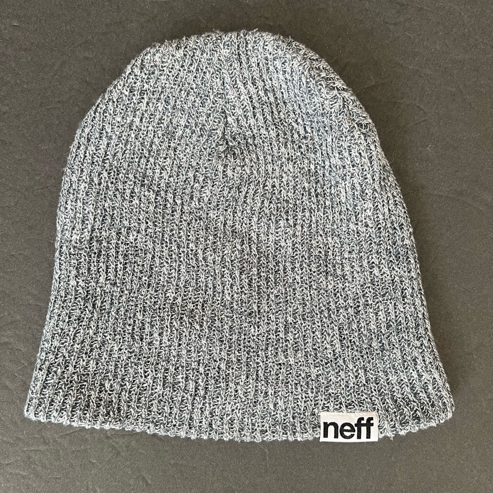 Neff Gray Knit Fold Over Beanie, OS